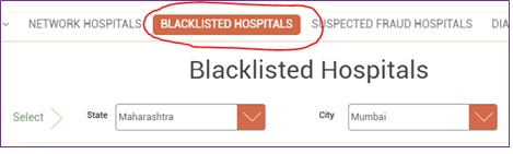 Black Listed Hospitals