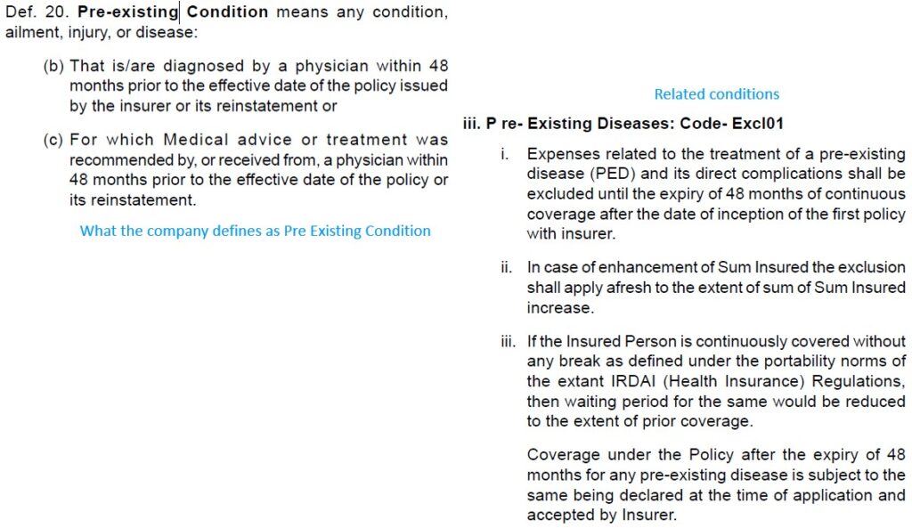 Pre Existing Conditions